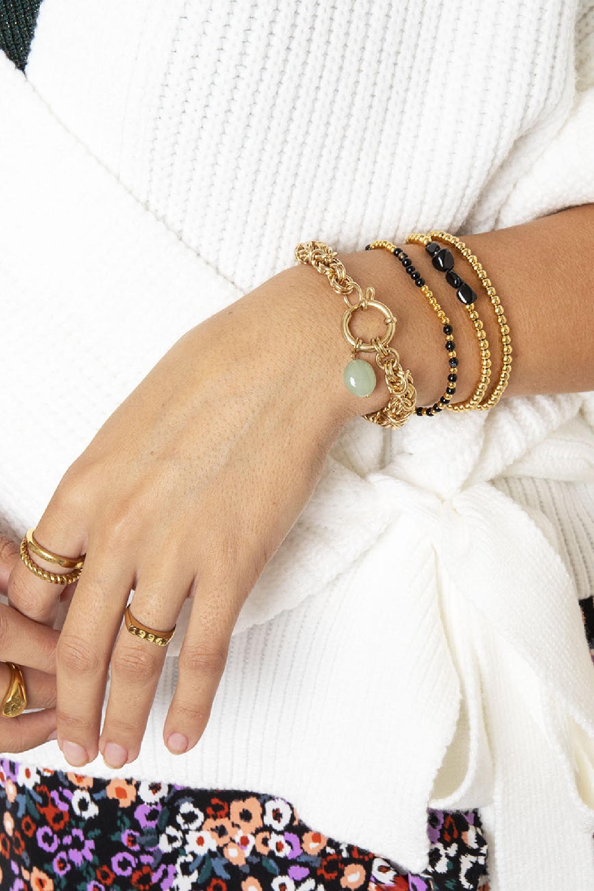 Pulsera Midi Beads Oro Acero inoxidable